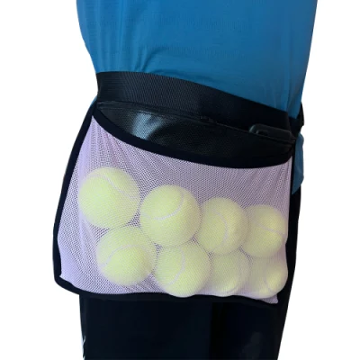 Borsa a rete regolabile in vita per pallina sportiva per pickleball Borsa per palline da golf Borsa da cintura per riporre palline da tennis