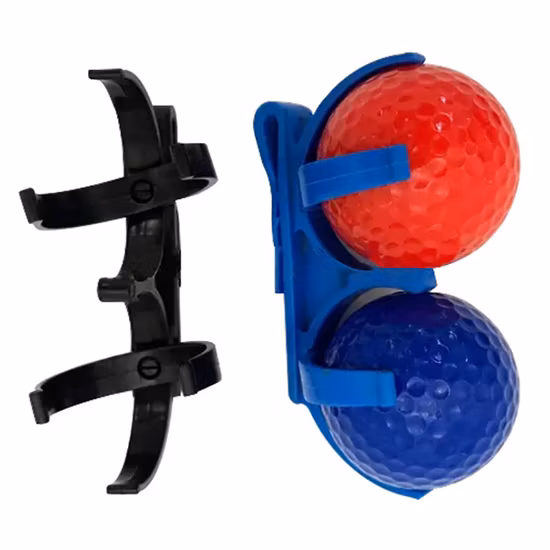 Morsetto di stoccaggio per supporto per pallina da golf girevole portatile pieghevole in plastica da 2 pezzi con accessori da golf Bl15548